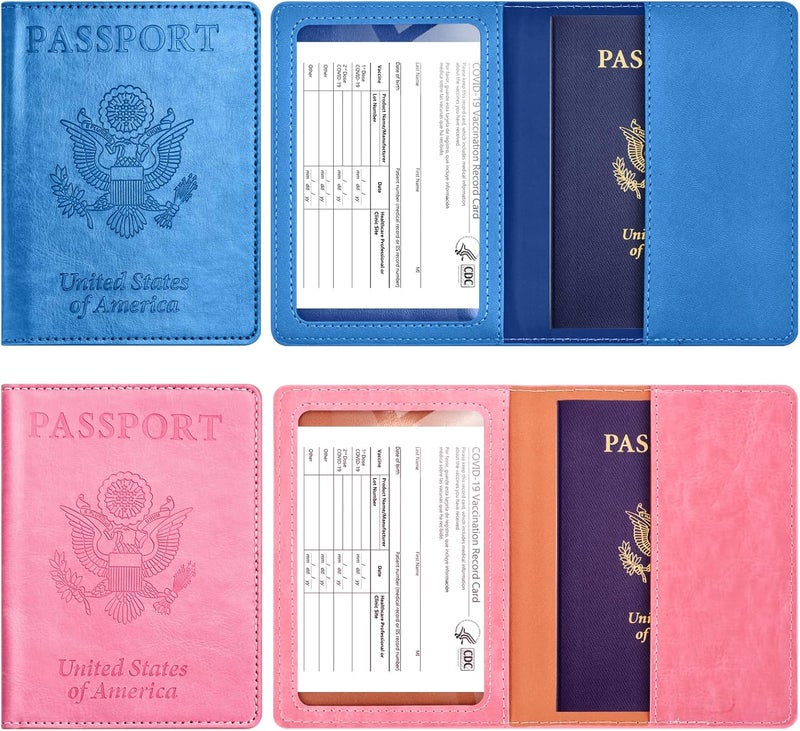 Eoehro Passport Holder for Travel Essentials-2Pack, Passport Wallet Cover Case for Travel Must Haves Accessories,Passport Book Holders for Women and Men - Image 2